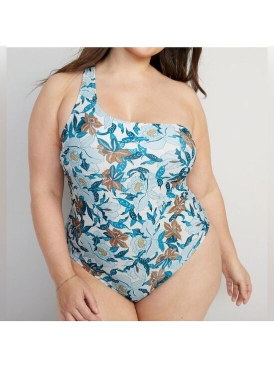 Old Navy Other - Old Navy Floral One Shoulder Hawaiian Print One Piece Summer Beach Swimsuit 2X